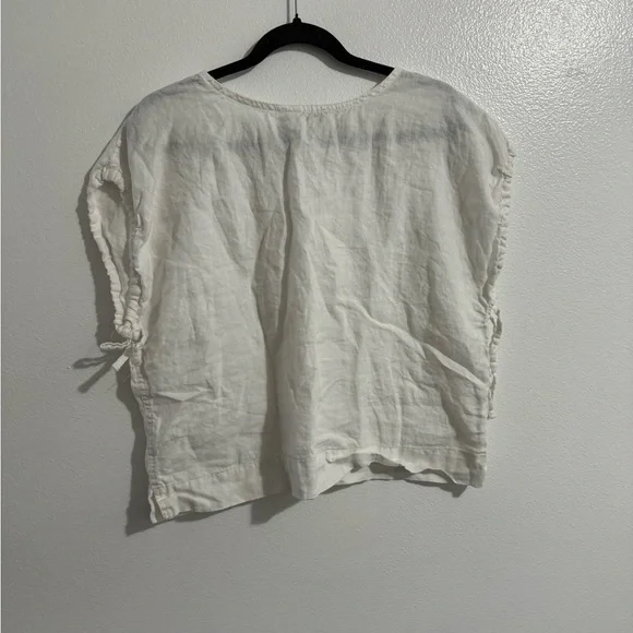 Everlane women’s the drawstring tunic 100% linen top white size small breathable - Picture 6 of 7